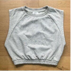 TopShop Streetwear Muscle Tee Crop Top Heathered Gray Sleeveless W Small/Medium